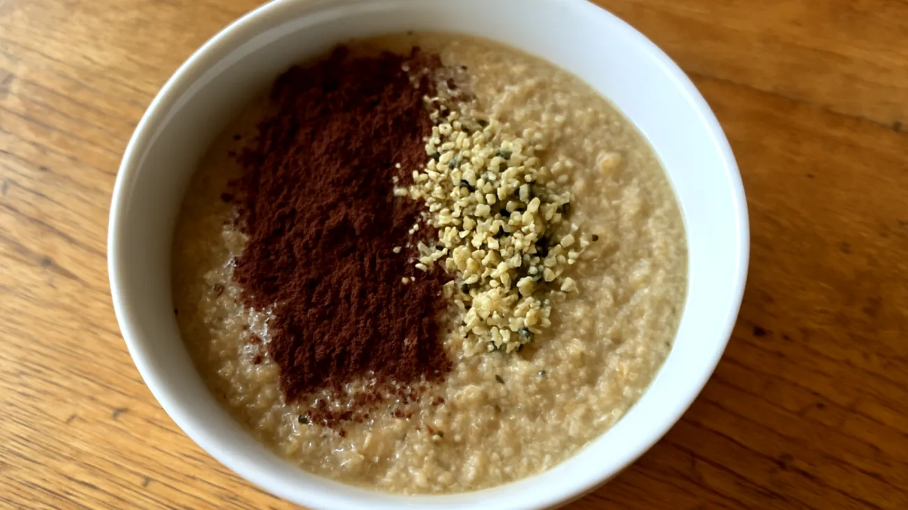 Amaranth-Porridge mit Kakao und Hanfsamen"