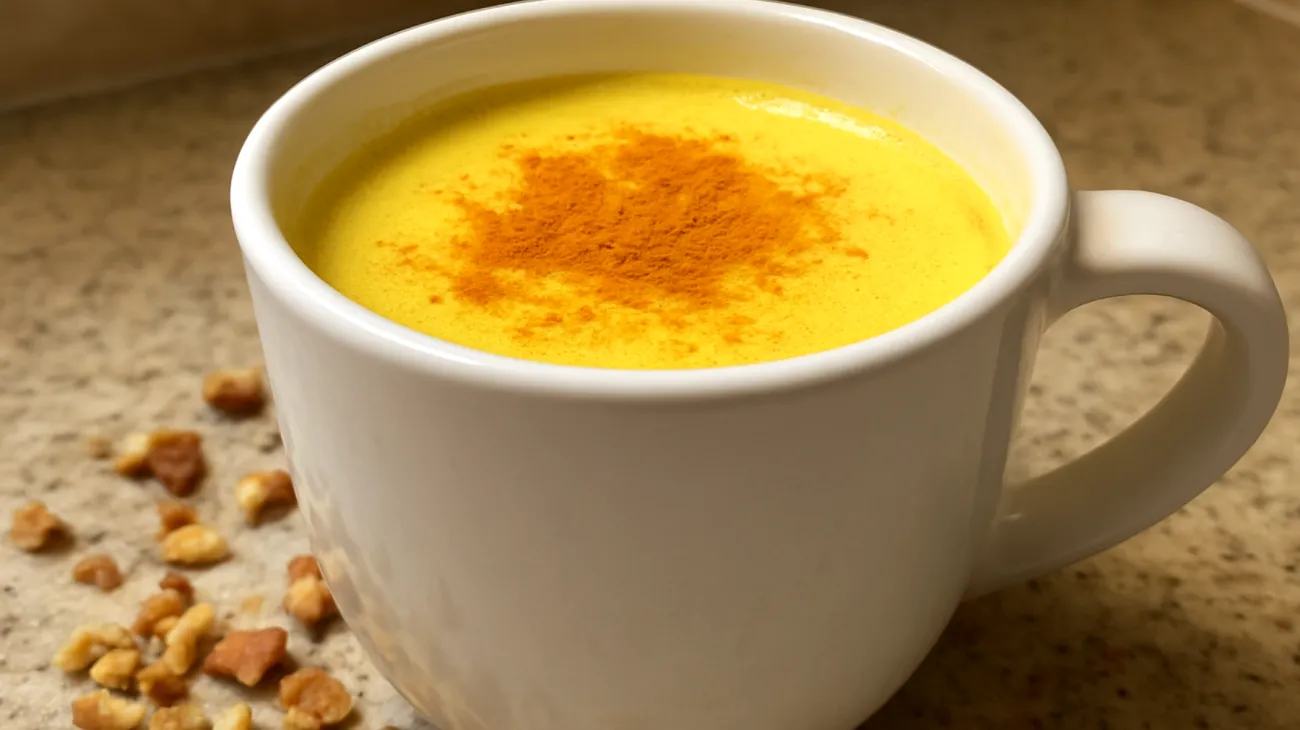 Goldene Milch mit Reishi-Pilzpulver und Walnüssen"